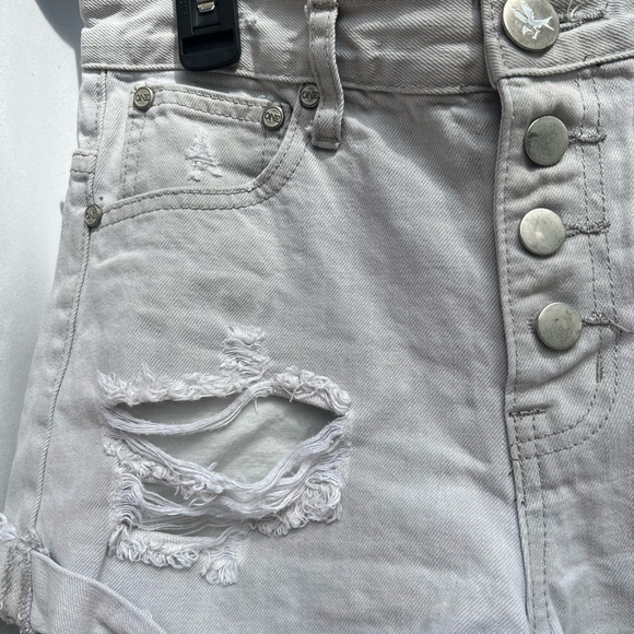 ONE TEASPOON Hawks Shorts Relaxed Fit Distressed Ice Grey - Picture 11 of 16